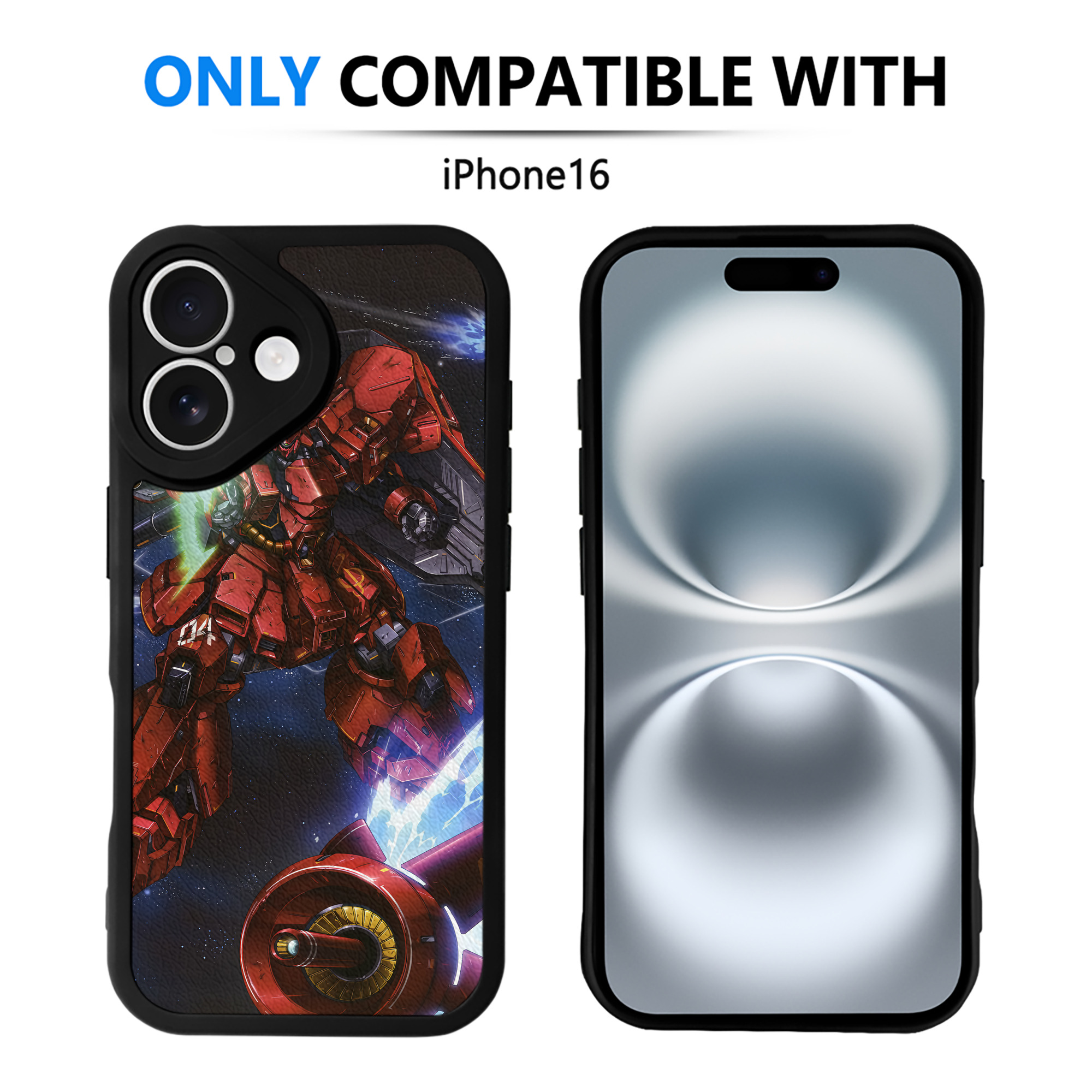 （画像用） 機動戦士ガンダム Mobile Suit Gundam 【iPhone 16シリーズ対応】シリコンスマホケース（レザー調） 材質：シリコン